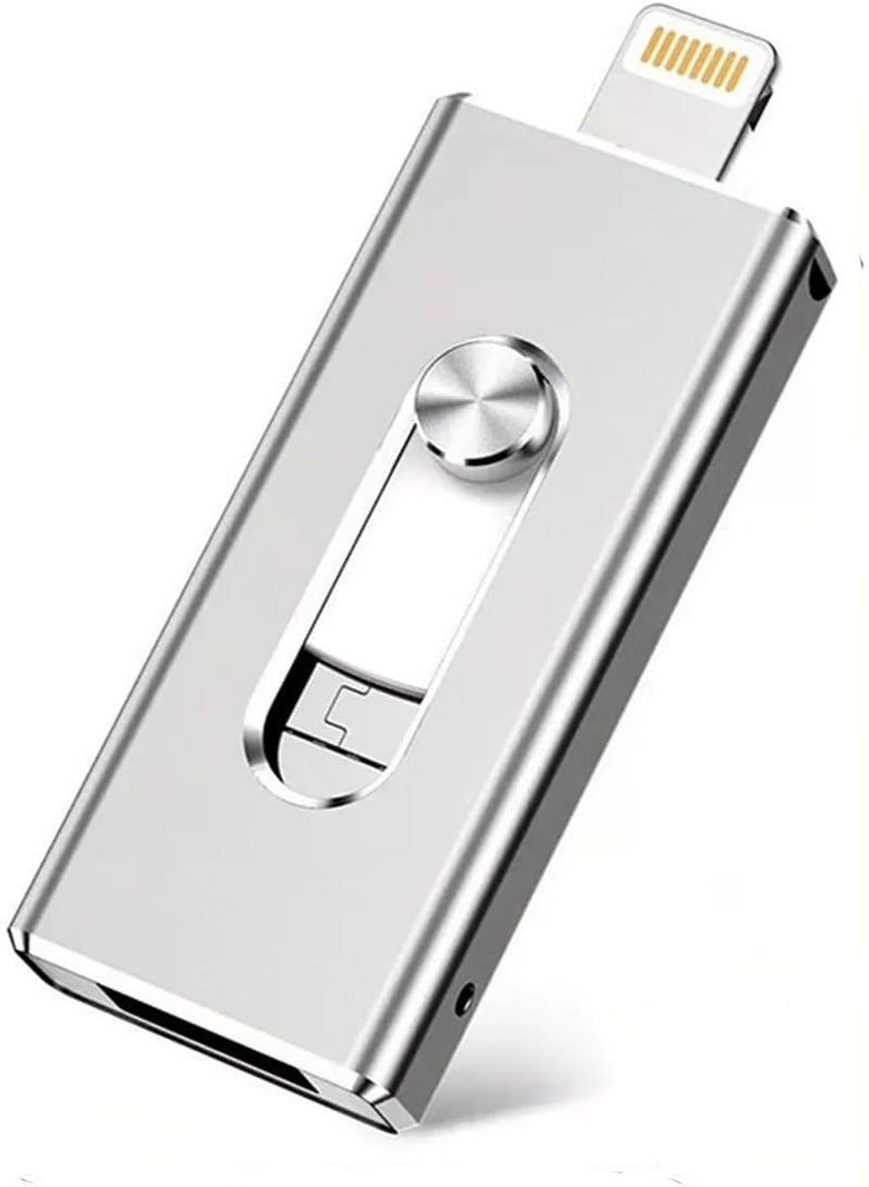 انسجام ذاكرة فلاش 1 تيرابايت منفذ USB 3.0 مع محول Type-C، خاصية OTG للهواتف (أندرويد وآيفون) - تخزين 4 في 1 عالي السرعة للصور والفيديوهات لأجهزة الكمبيوتر، ماك، والهواتف الذكية - فلاشة 1 تيرابايت - Image 1